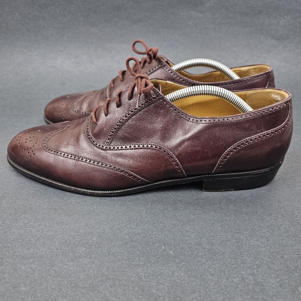 Caporicci by Walles Burgundy Lace Up Oxford Wingtips Dress Shoe Mens Size 11M